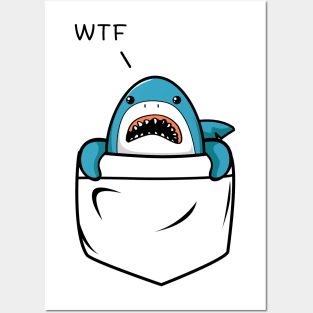 Funny Shark WTF Posters and Art